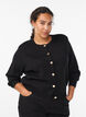 Cardigan with decorative gold buttons, Black, Model image number 0