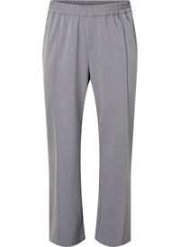 Grey melange trousers with elastic waist