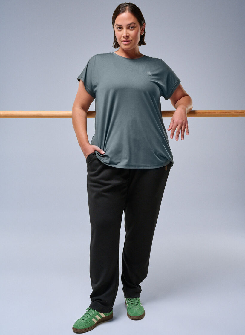 Sweatpants with pockets and high waist, Black, Image image number 0