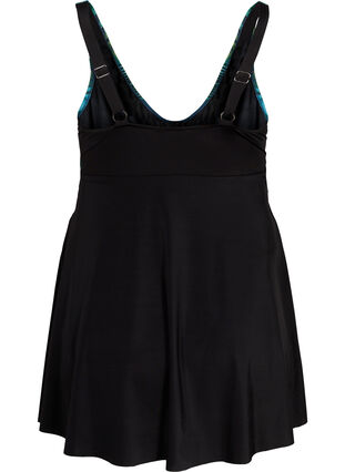 Swimsuit with loose skirt, Black Blue Leaf, Packshot image number 1