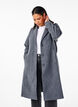 Long wool coat with pockets, Dark Grey Melange, Model image number 0