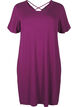 Short sleeve viscose nightgown with back detail, Purple, Packshot image number 0