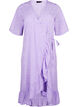 Printed wrap dress with short sleeves , Purple, Packshot image number 0