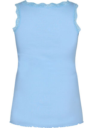Top with lace trim, Blue, Packshot image number 1