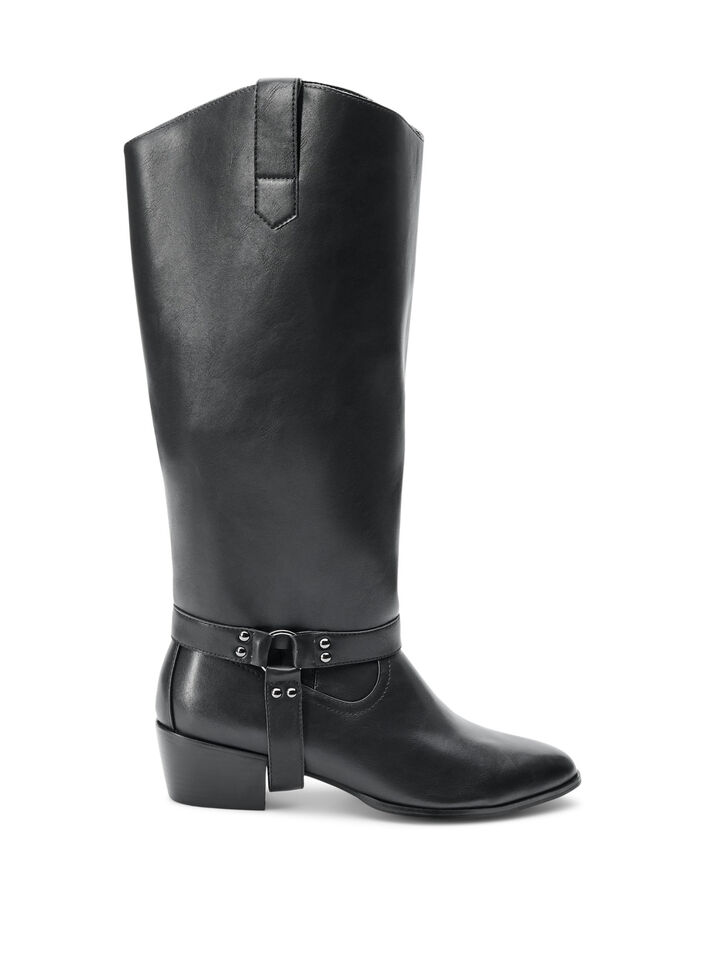 High boot with detachable shaft, Black, Packshot image number 0