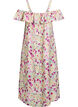 Floral midi dress with off-shoulder ruffle, Vanilla, Packshot image number 1