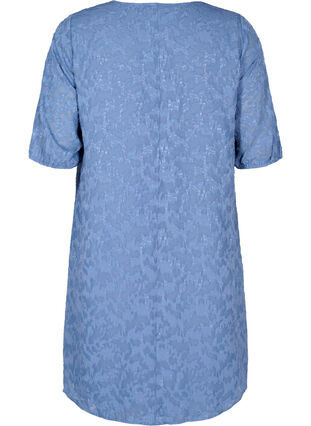 Short-sleeved dress with structure, Coronet Blue, Packshot image number 1