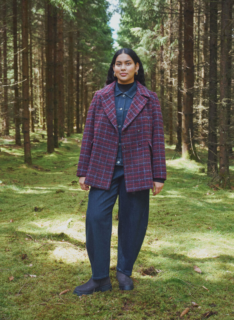 Checked jacket with pockets, Red, Image image number 0