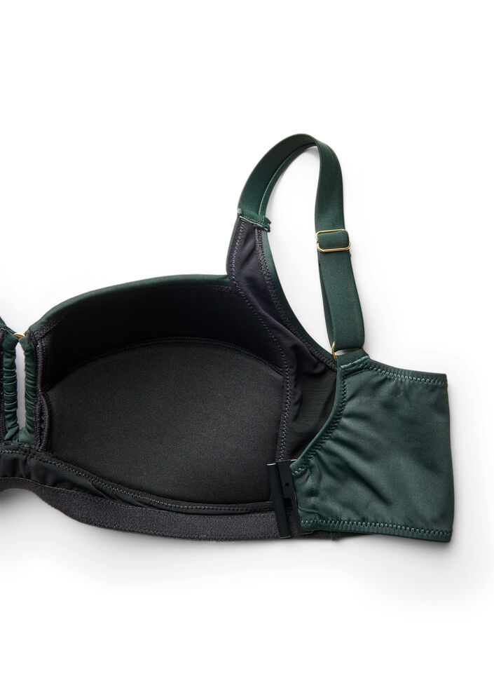 Padded bikini top with ring detail, Green, Packshot image number 3
