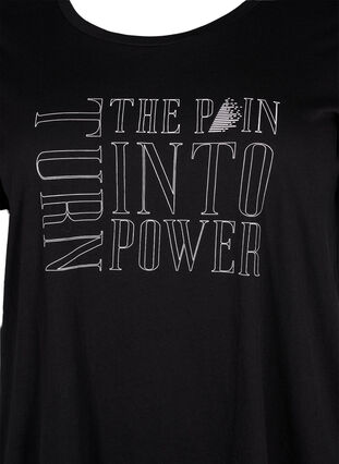 Training T-shirt with print, Black w. turn, Packshot image number 2