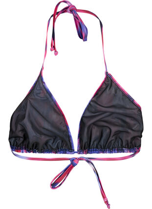 Triangle bikini bra with print, Pink Flower AOP, Packshot image number 1