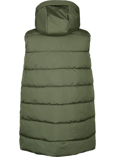 Long vest with hood and pockets, Forest Night, Packshot image number 1