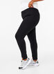 Viscose leggings with front slits, Black, Model image number 0