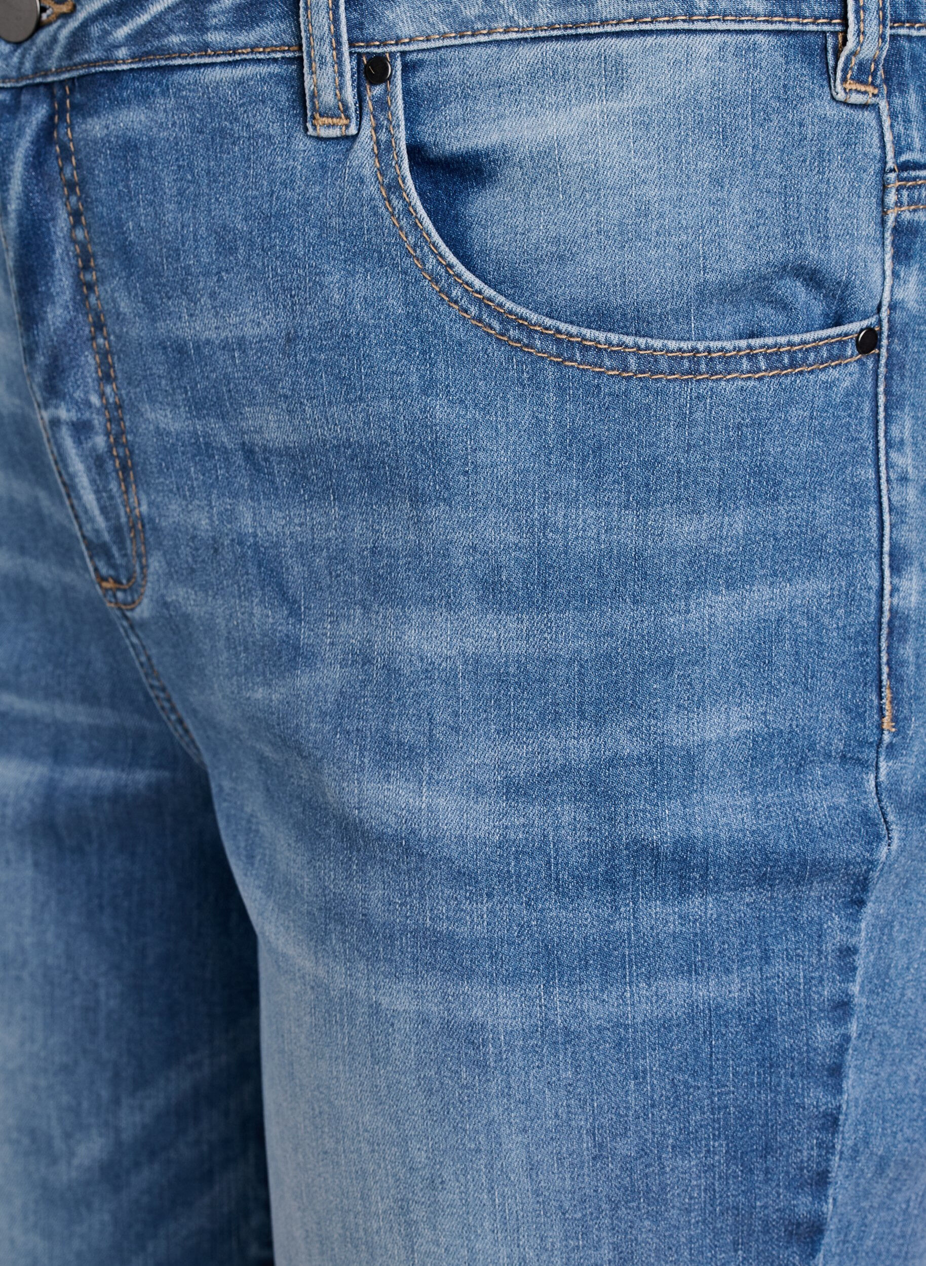 Zizzifashion7/8 jeans with turn-ups and a high waist, Blue, Packshot image number 2