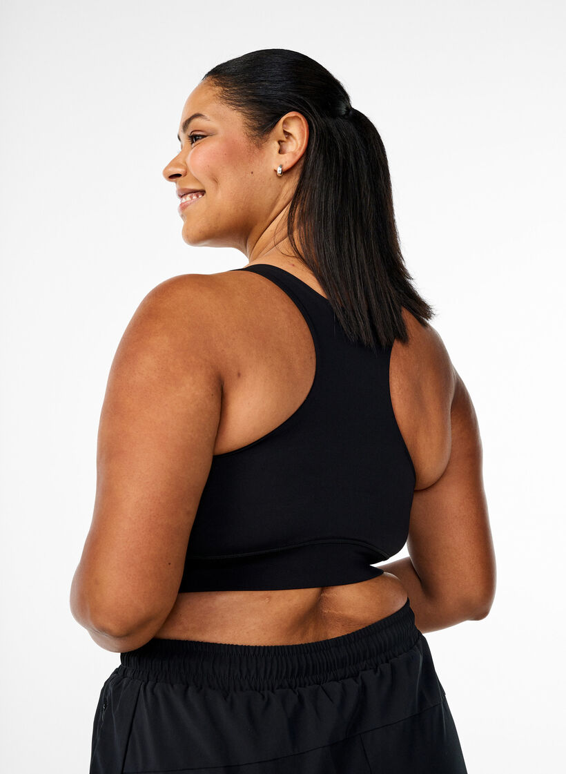 Racerback sports bra, Black, Model image number 2