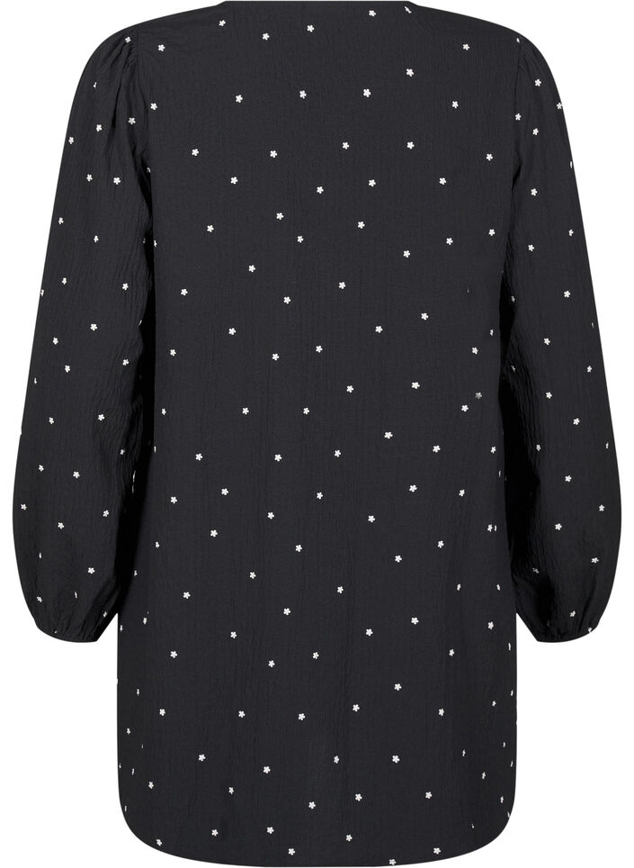 FLASH - Long-sleeved tunic with a round neck, Black, Packshot image number 1