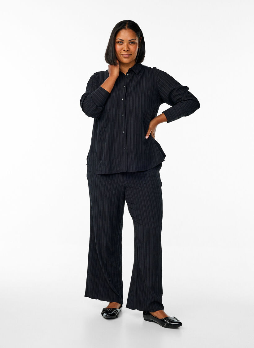 FLASH - Shirt with texture, Black, Model image number 1