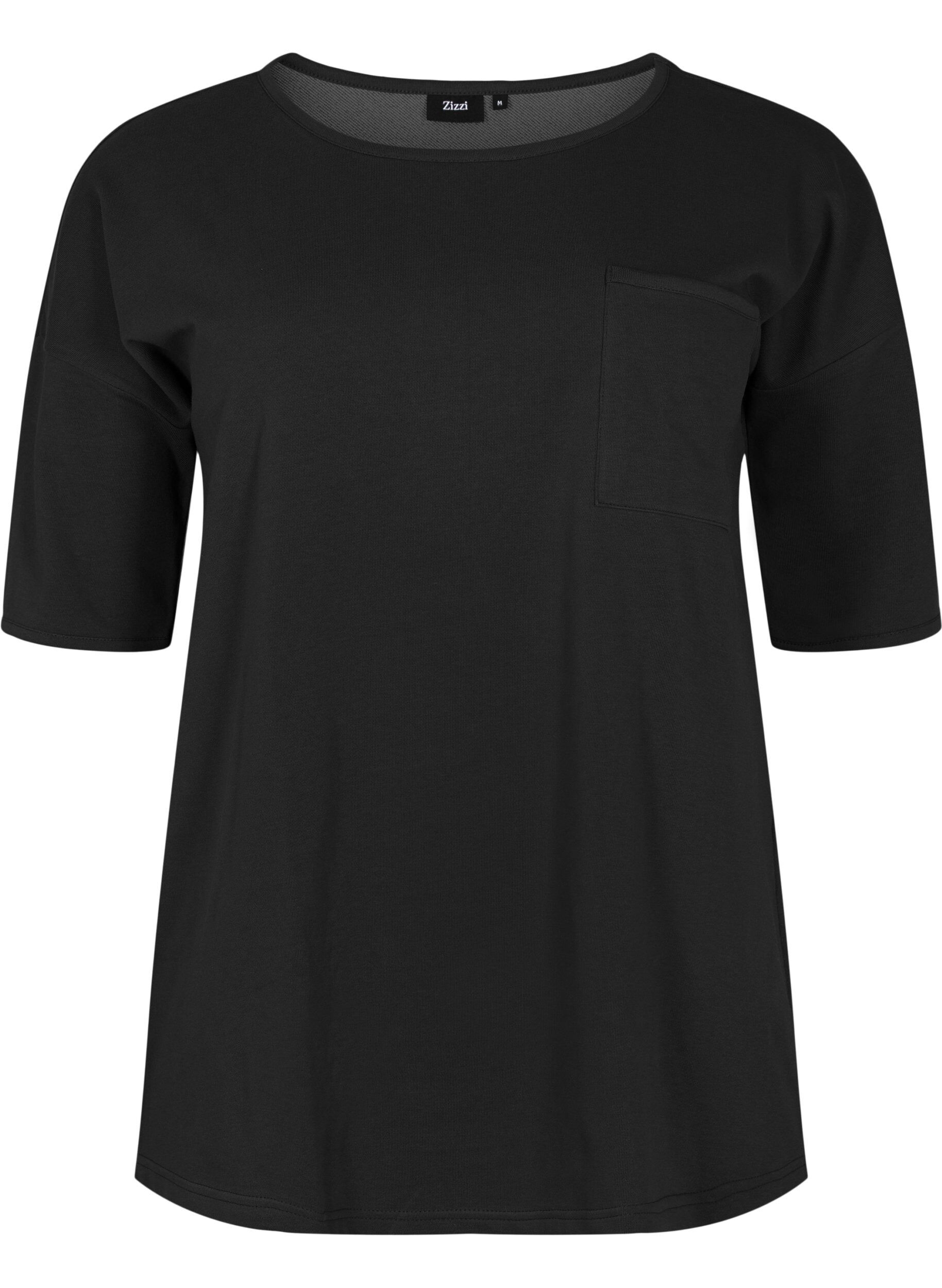 Zizzifashion Blouse with half sleeves, Black, Packshot image number 0