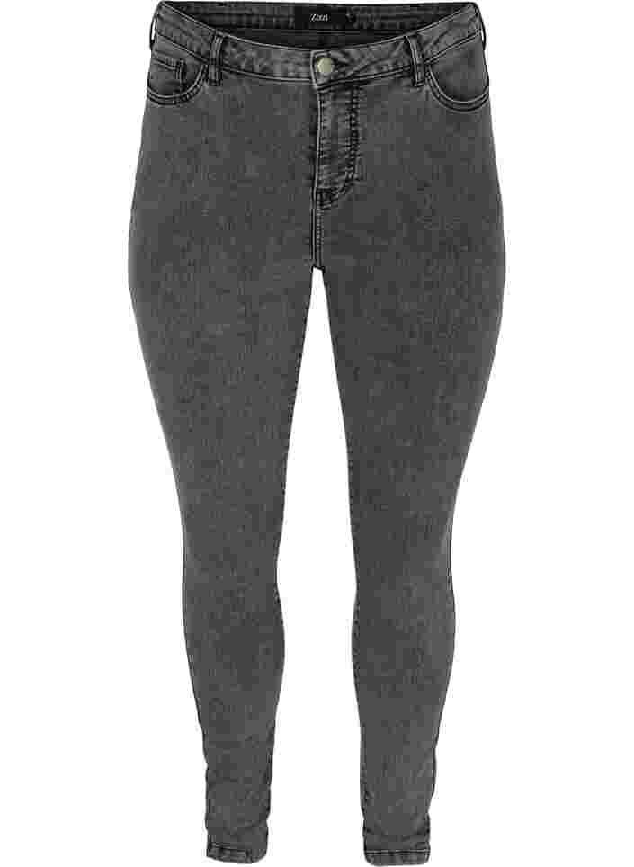 Super slim Amy jeans with high waist, Grey Denim, Packshot image number 0