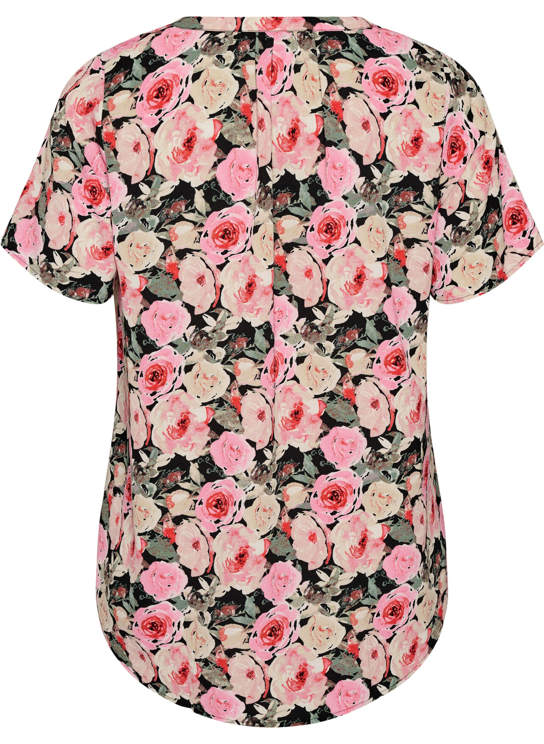 ZizzifashionBlouse with short sleeves and v-neck, Rose, Packshot image number 1