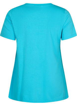 Cotton t-shirt with short sleeves, Blue Atoll Sunshine, Packshot image number 1