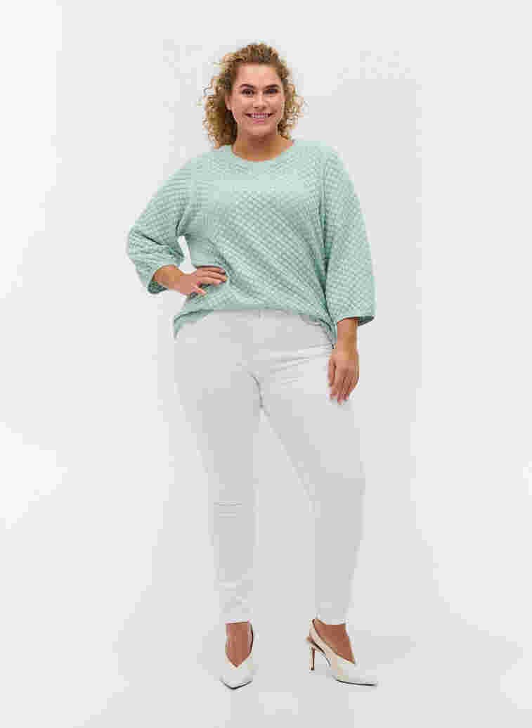 Super slim Amy jeans with high waist, Bright White, Model image number 0