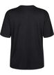 T-shirt with rhinestones and round neck, Black, Packshot image number 1