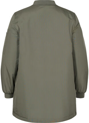 Long bomber jacket with pockets, Castor Gray, Packshot image number 1