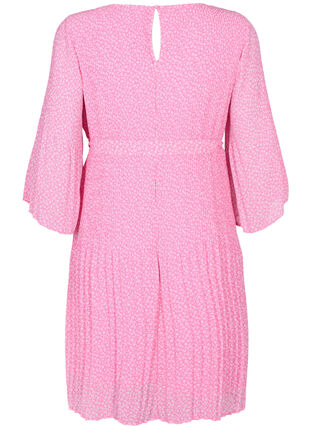 Pleated dress with tie belt, Pink Ditzy Flower, Packshot image number 1