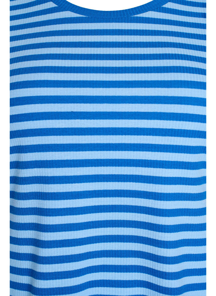 Striped T-shirt with ribbed texture, Light Blue, Packshot image number 2