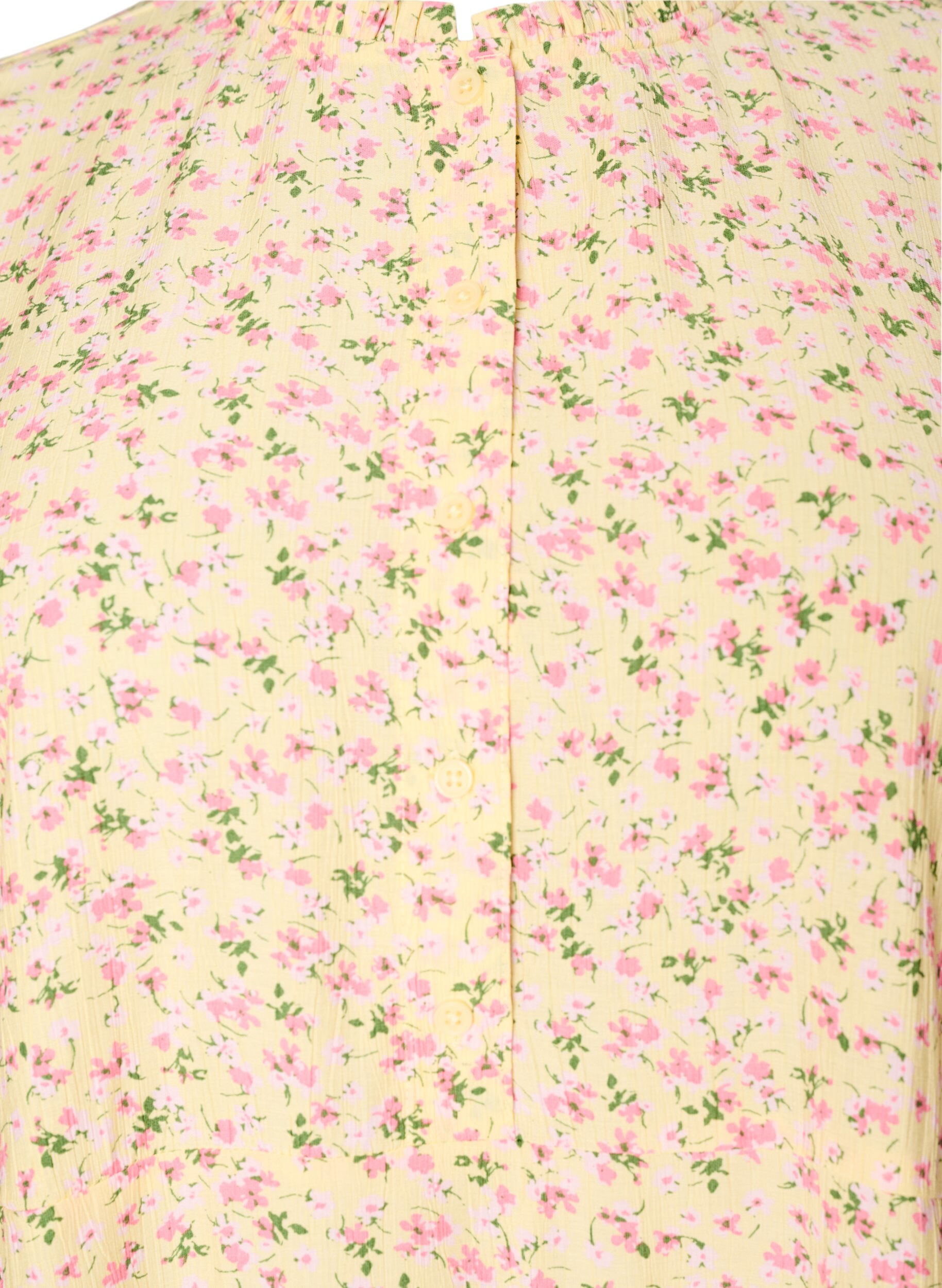 ZizzifashionShort viscose dress with ruffle details, Yellow, Packshot image number 2