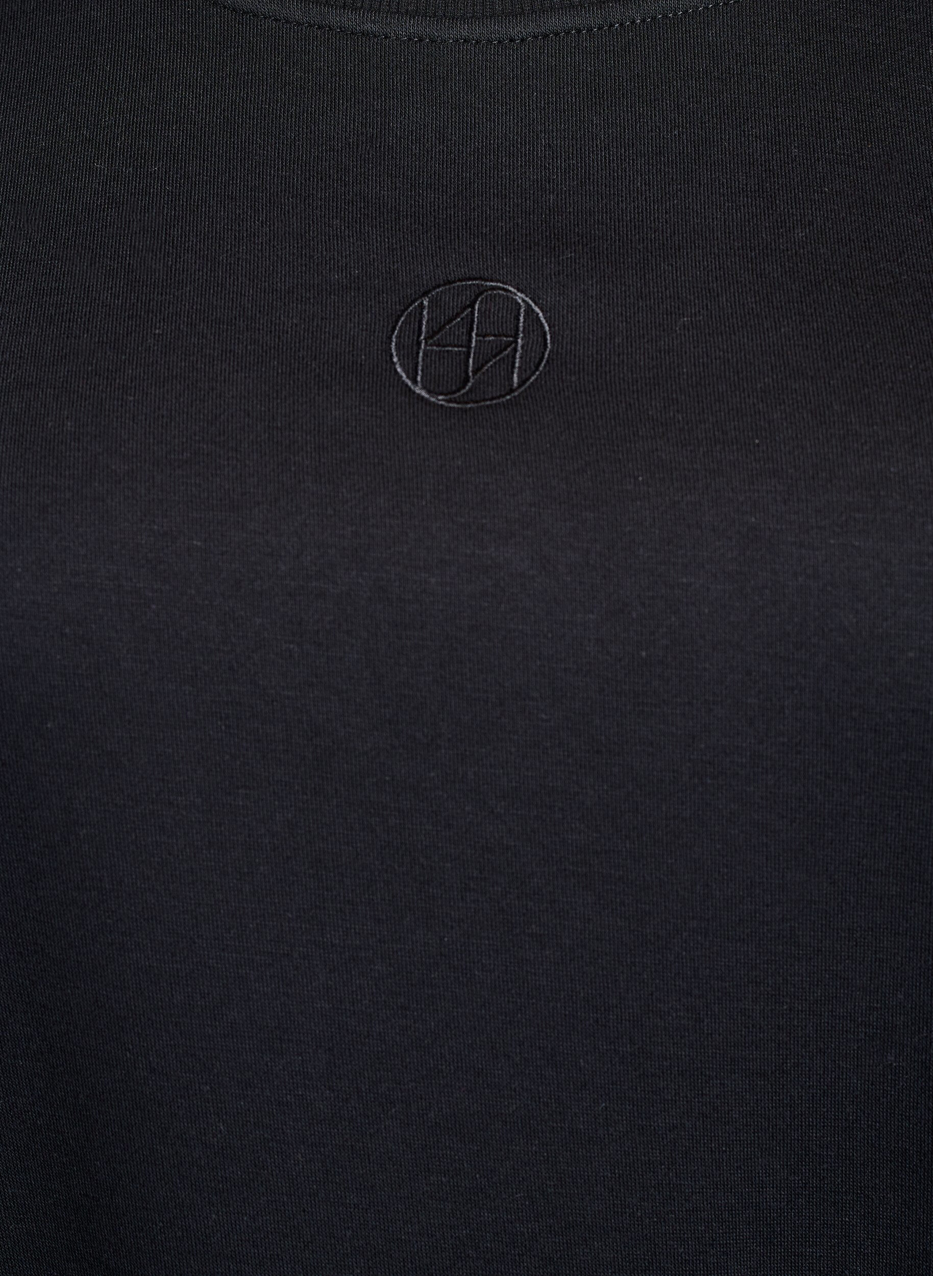 Zizzifashion Short sweat dress with ruffle detail, Black, Packshot image number 2