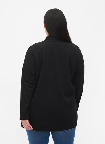 Open blazer with 3/4 sleeves, Black, Model image number 1