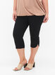 Close fitting cotton blend capris, Black, Model image number 3