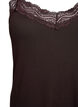 Ribbed jersey top with lace trim, Brown, Packshot image number 2