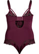 Underwired lace body with strap detail, Red, Packshot image number 1