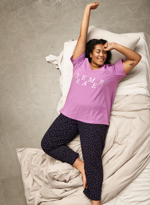Cotton pajama pants with print, Night Sky Dot, Image image number 0