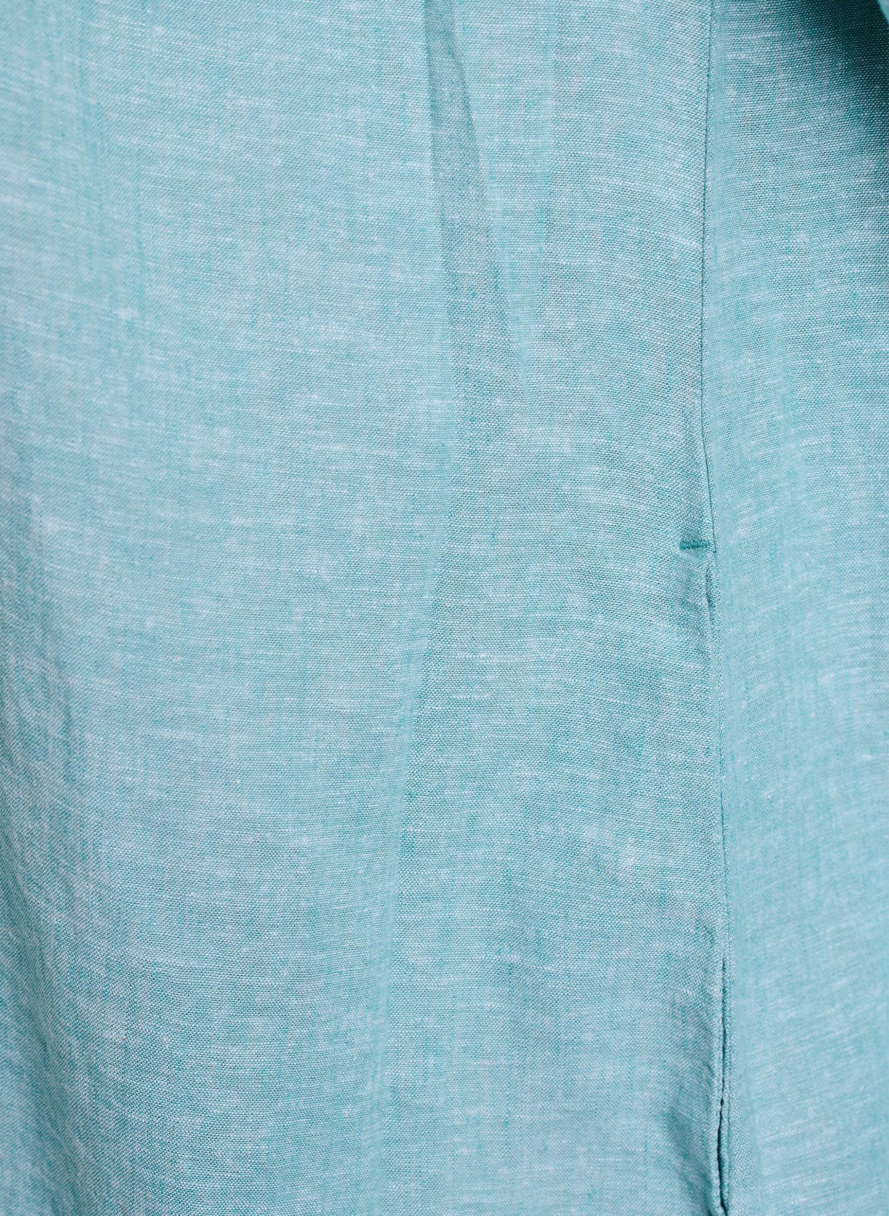 ZizzifashionLinen and viscose tunic with A-shape, Blue, Packshot image number 4