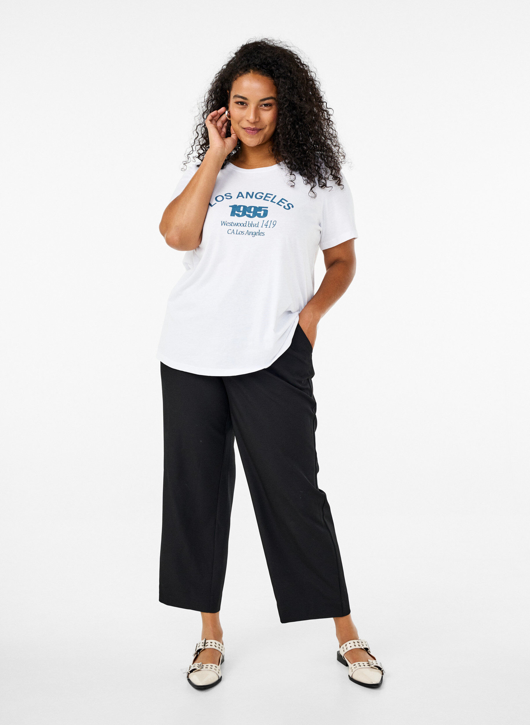 Zizzifashion FLASH - T-shirt with motif, White, Model image number 1