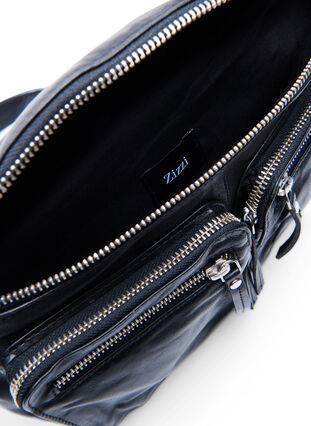 Belt bag in leather, Black, Packshot image number 3