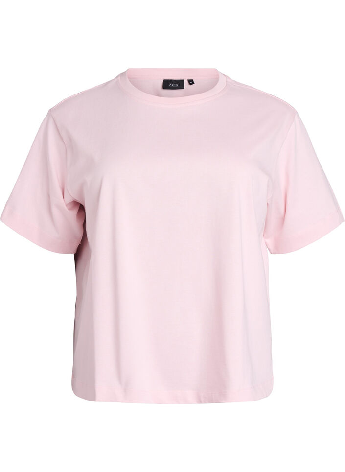Boxy cotton t-shirt, Pink, Packshot image number 0
