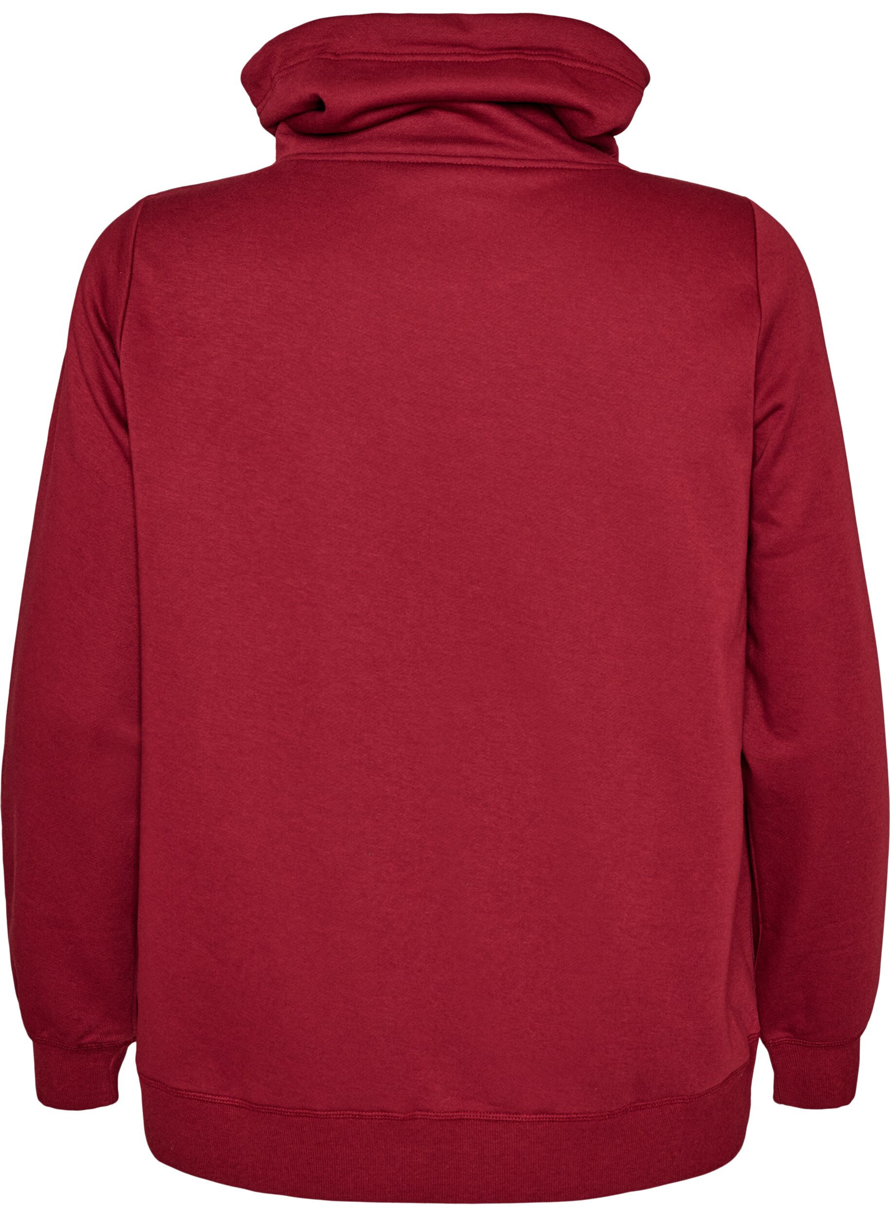 ZizzifashionSweatshirt with high collar and pockets, Red, Packshot image number 1