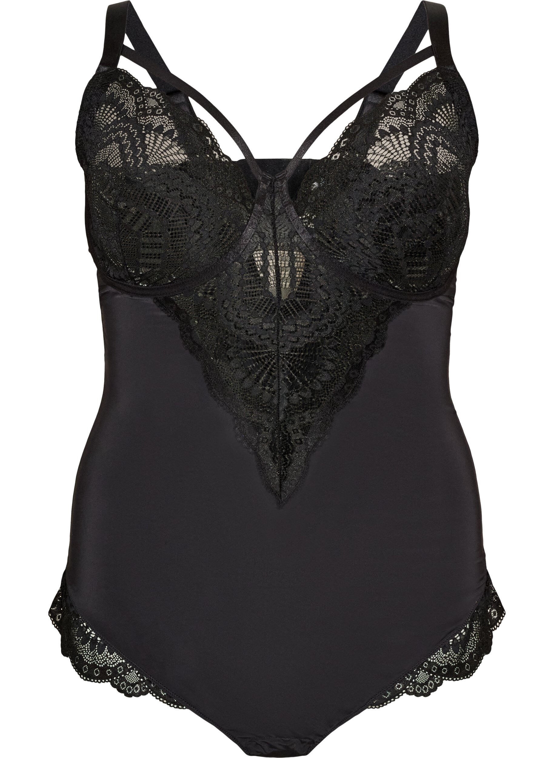 Underwired lace body with strap detail