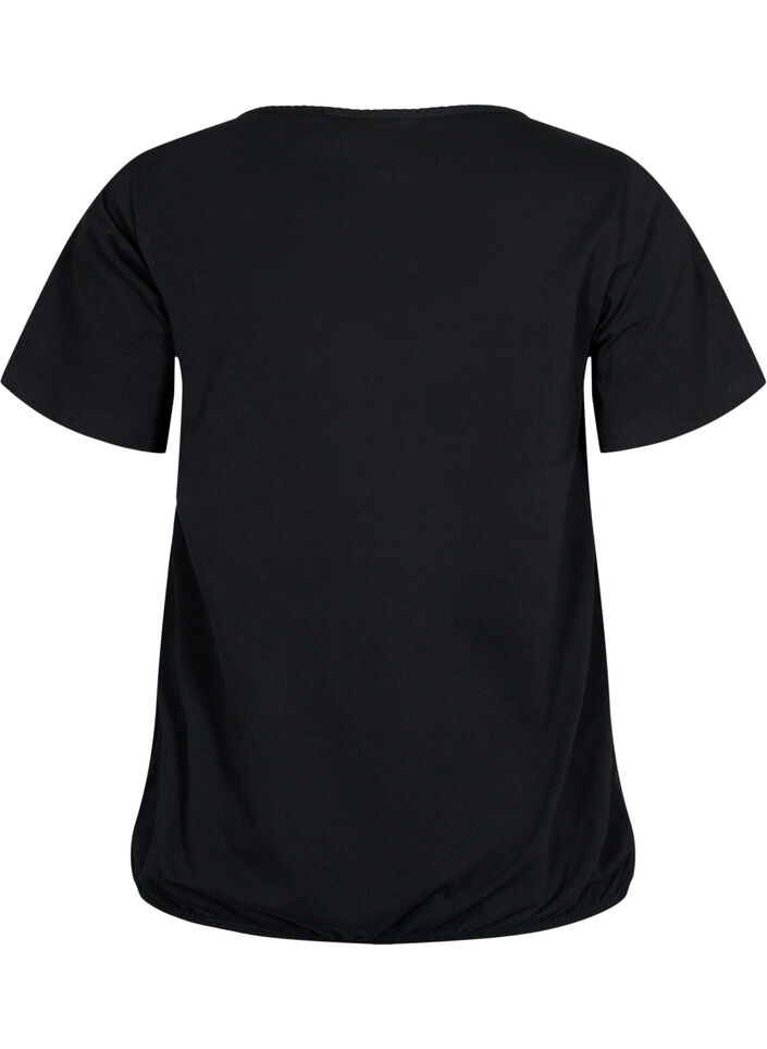 Short sleeve cotton t-shirt, Black, Packshot image number 1