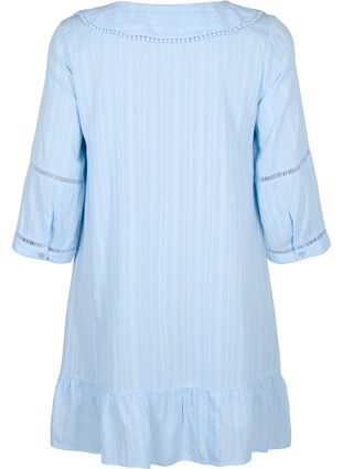 Cotton-viscose mix dress with 3/4 sleeves, Chambray Blue, Packshot image number 1