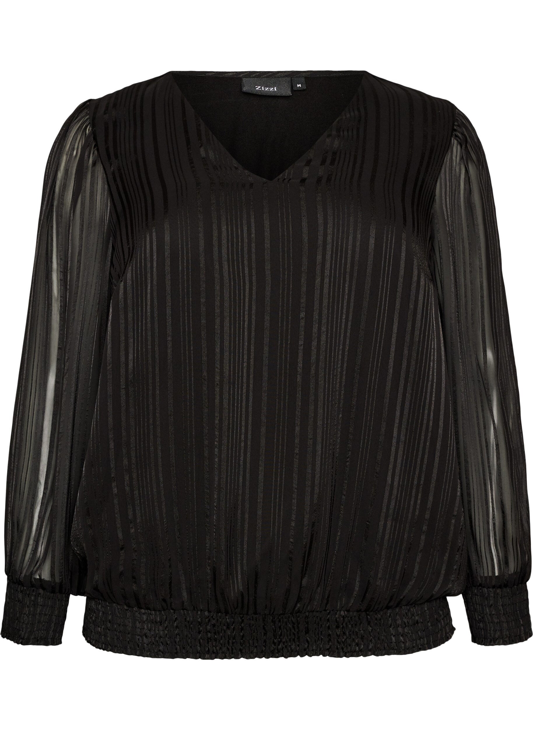 Striped blouse with a balloon shape