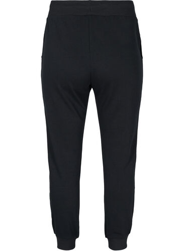 Plain sports pants with pockets, Black, Packshot image number 1