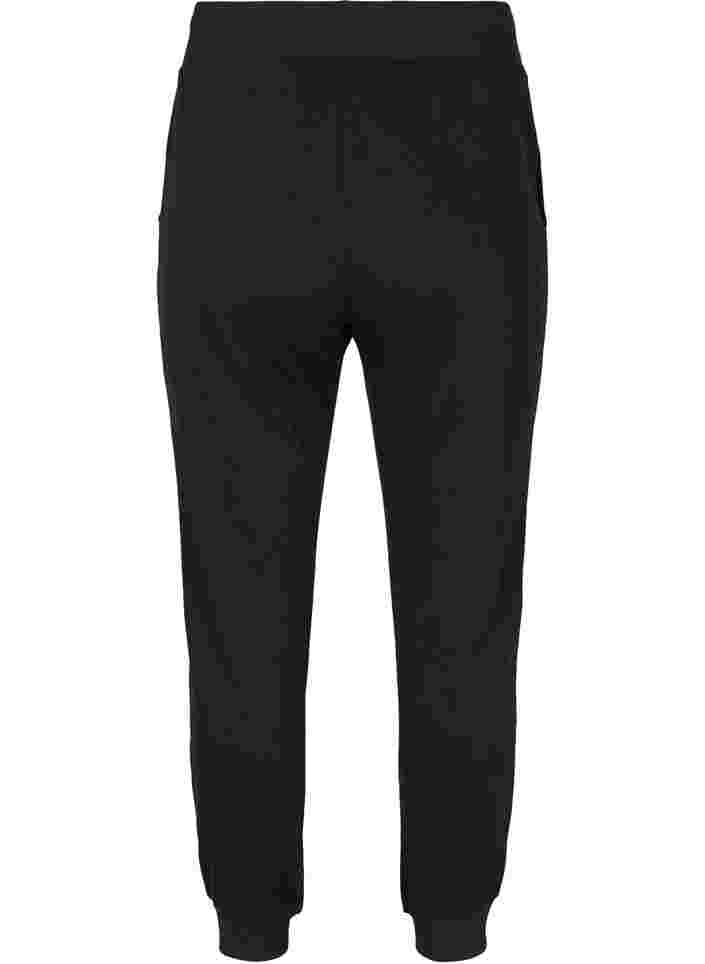 Plain sports pants with pockets, Black, Packshot image number 1