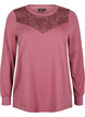 Sweatshirt with lace details, Rose Brown, Packshot image number 0