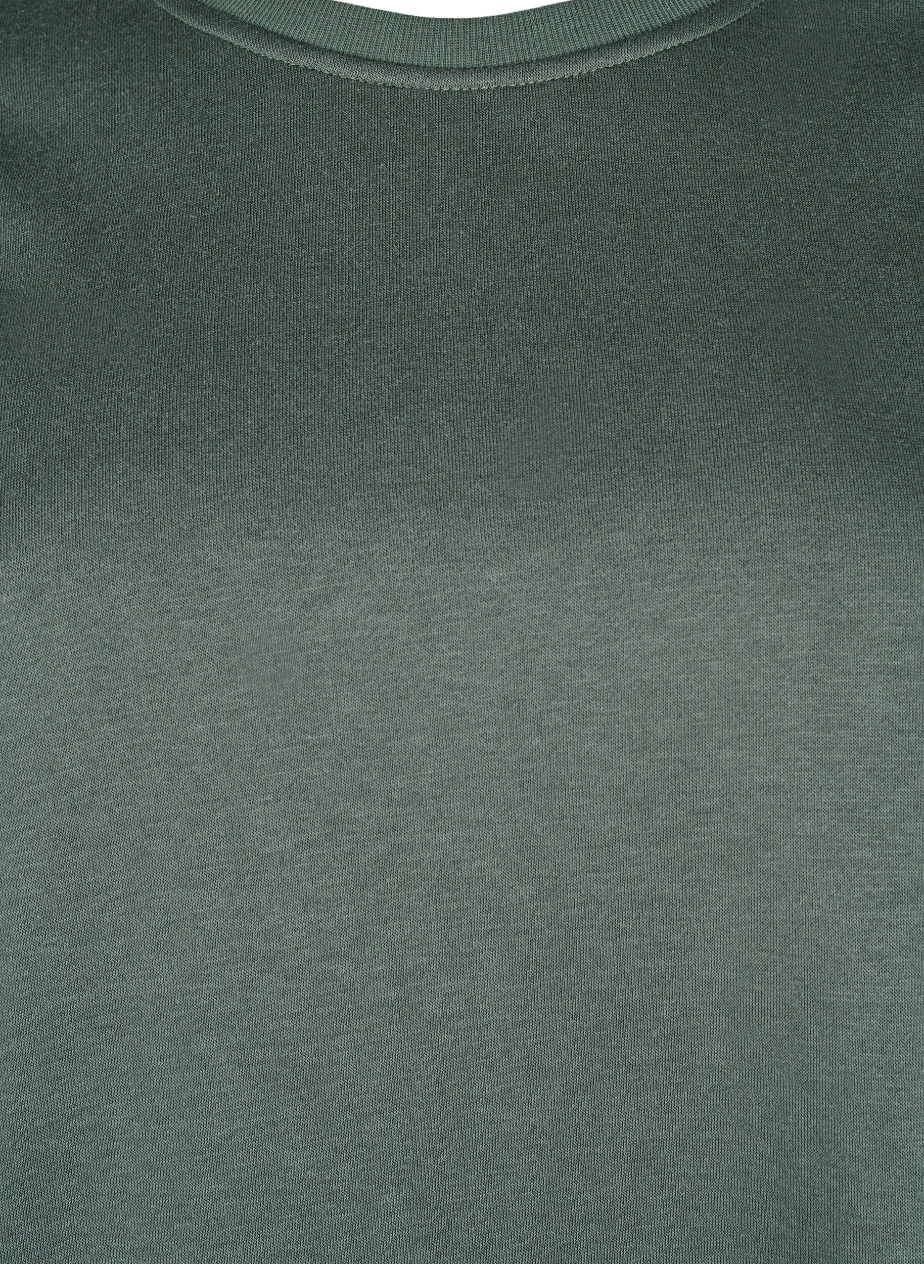 Zizzifashion Sweatshirt with embroidered cut-outs, Thyme, Packshot image number 2